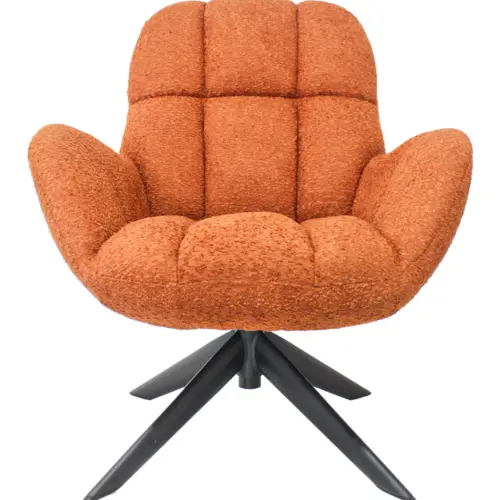 Sillón giratorio de tela marron de 72x81x89cm peso soportado136kgs