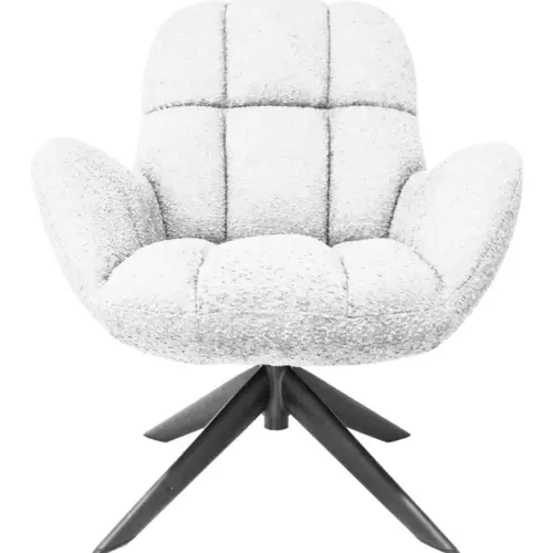 Sillón giratorio de tela blanca de 72x81x89cm peso soportado136kgs