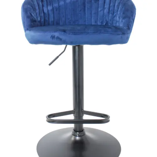 Banco de bar de terciopelo azul marino de 53x54x88.5/104cm peso soportado120kgs