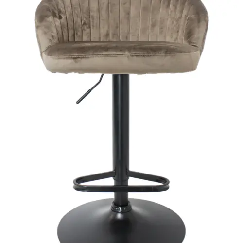 Banco de bar de terciopelo café de 53x54x88.5/104cm peso soportado120kgs