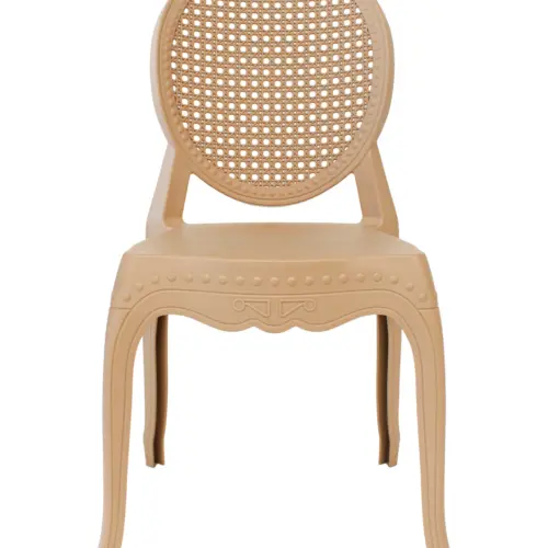 Silla de plástico infantil con respaldo oval nude de 31x40x58x28cm