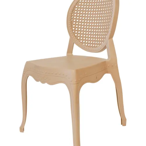 Silla de plástico infantil con respaldo oval nude de 31x40x58x28cm