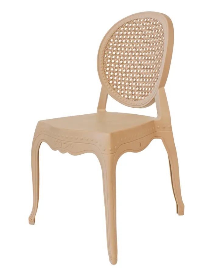 Silla de plástico infantil con respaldo oval nude de 31x40x58x28cm - Image 2