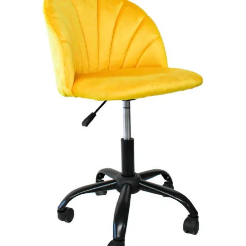 Silla de terciopelo amarillo