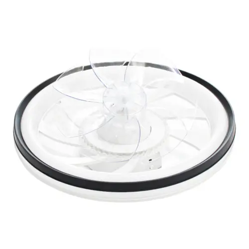 Lámpara de luz led redonda con ventilador transparente de 30W de 3 velocidades y control remoto de 4
