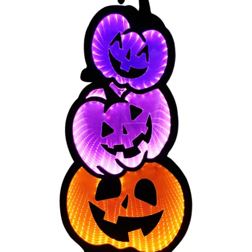 Calabazas de Halloween de madera con luz de 60cm y adaptador de 120V 1.0A