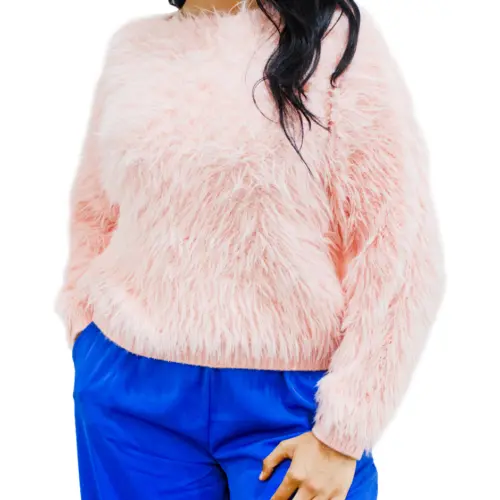 Blusa de peluche rosa de 50x1x50cm