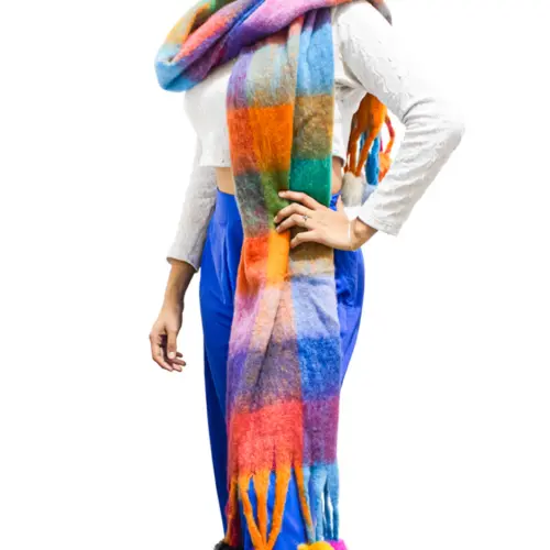 Chal de invierno de colores de 40x200x1cm