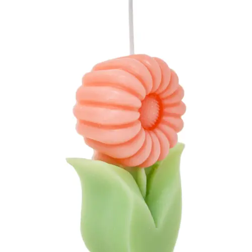 Vela diseño flor rosa de 3×6.2x10cm