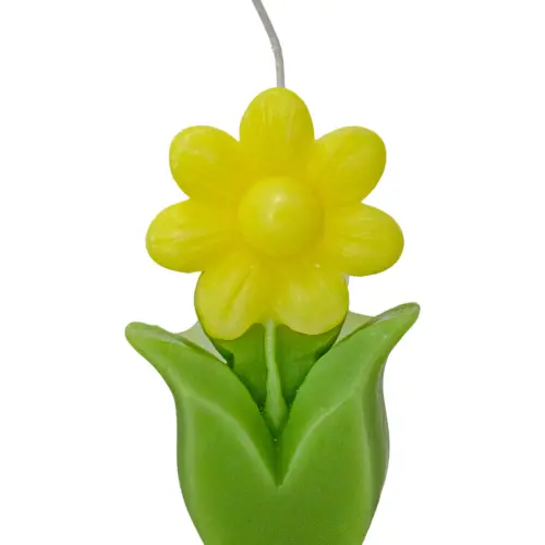 Vela diseño flor amarilla de 3×6.2x10cm