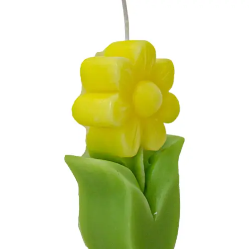 Vela diseño flor amarilla de 3×6.2x10cm