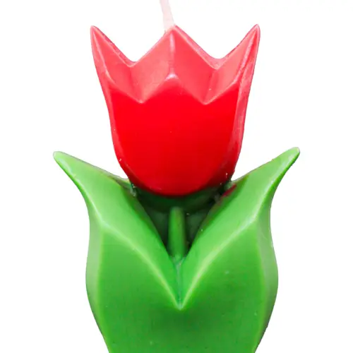 Vela decorativa diseño de tulipán rojo de 3.5x6x8.3cm