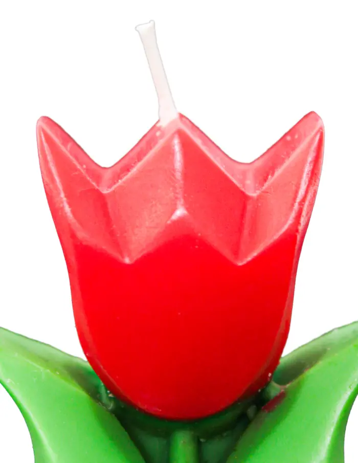 Vela decorativa diseño de tulipán rojo de 3.5x6x8.3cm - Image 4