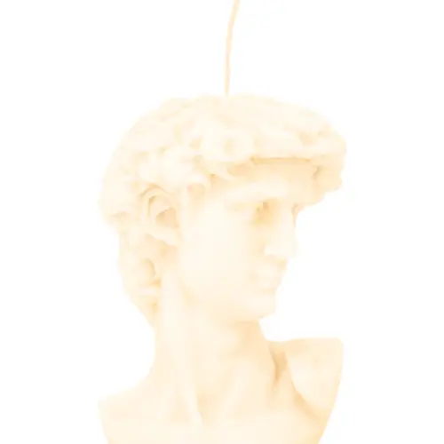 Vela decorativa diseño busto de escultura beige de 5.5x9x14cm
