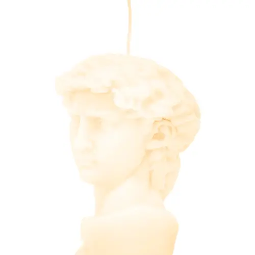 Vela decorativa diseño busto de escultura beige de 5.5x9x14cm