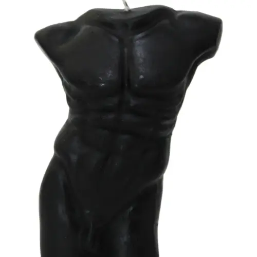 Vela decorativa diseño de busto de color negro de 6×9.5x14cm