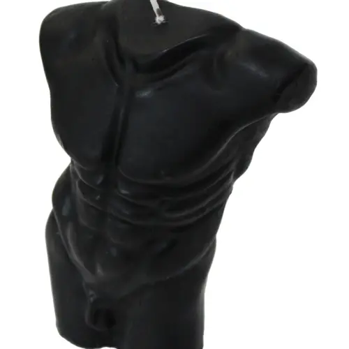 Vela decorativa diseño de busto de color negro de 6×9.5x14cm