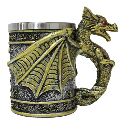 Taza de resina diseño dragón de 400ml de 9×13.5x11cm