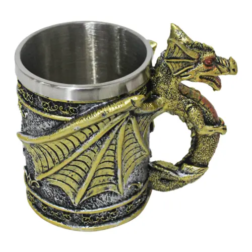 Taza de resina diseño dragón de 400ml de 9×13.5x11cm