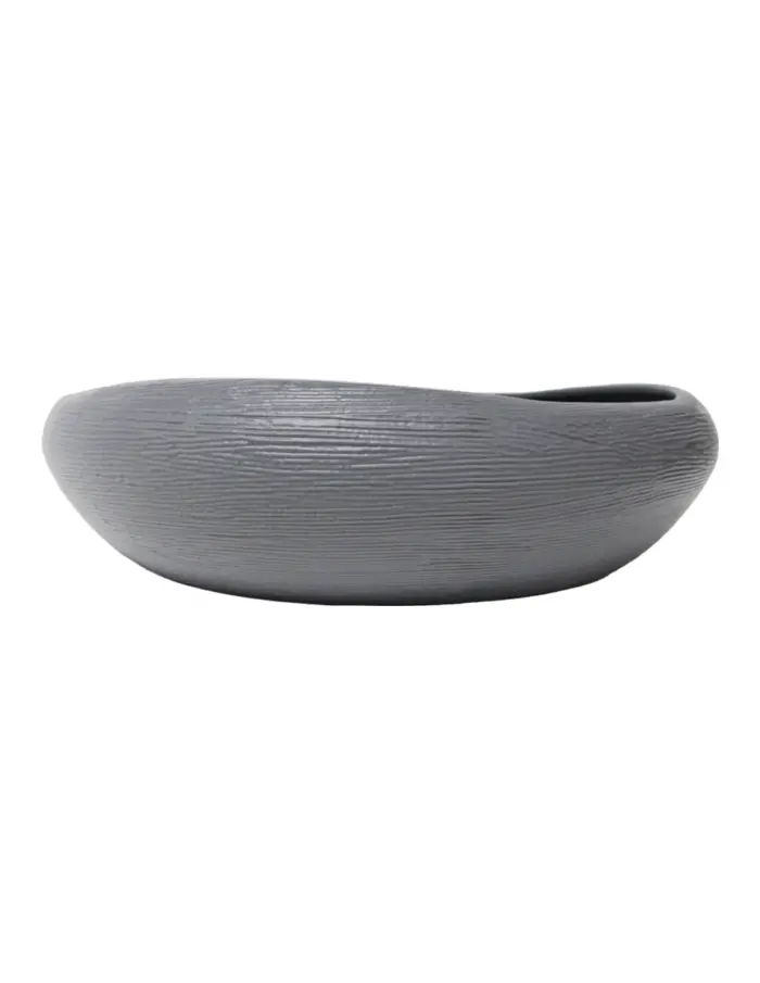 Maceta de plástico redonda gris de 38x38x10cm - Image 2