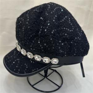 Gorro de invierno negra con brillantes de 17x25x10cm