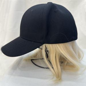 Gorro negro con peluca rubia de 16.8x25x12cm