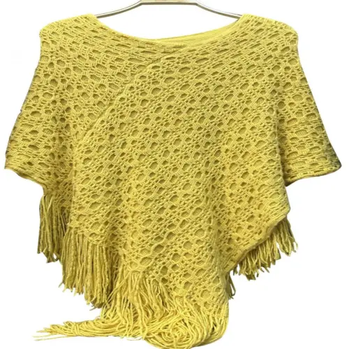 Capa tejida de invierno amarilla de 92x90x0.1cm