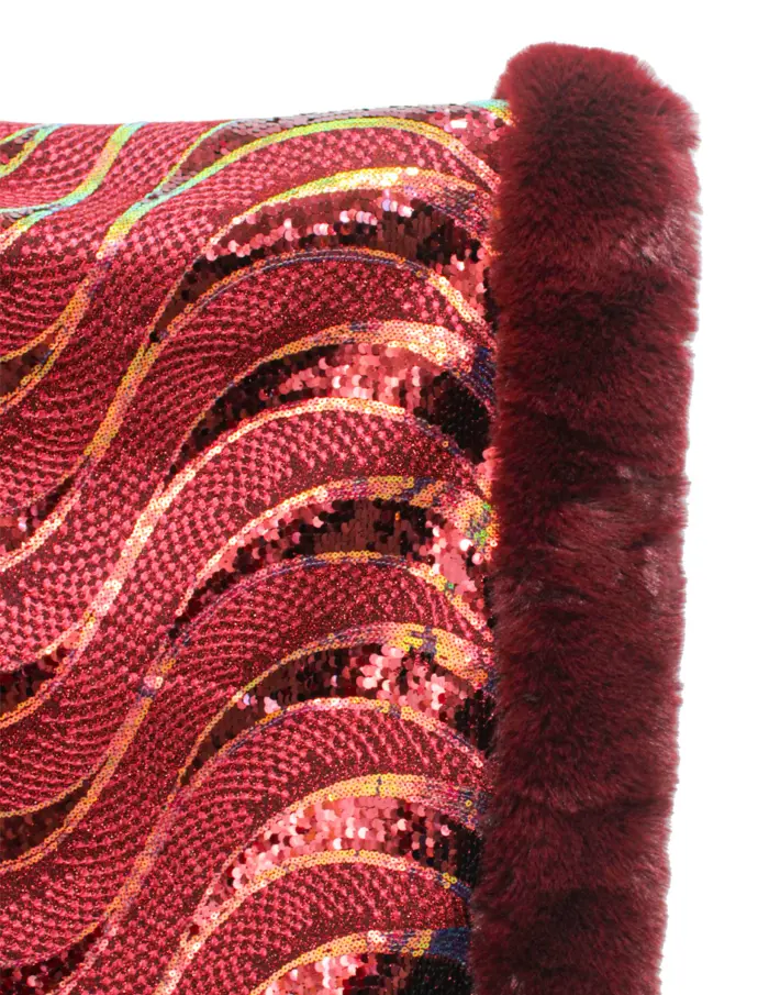 Capa de invierno vino con orilla de peluche y lentejuelas de 96x74x0.1cm - Image 4