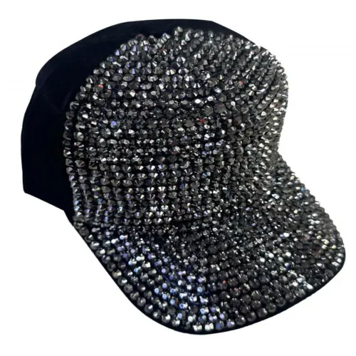 Gorra negra con brillantes de 17x28x10cm
