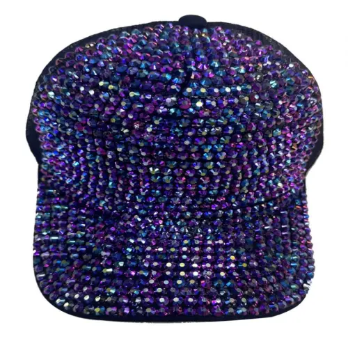 Gorra negra con brillantes de 17x28x10cm