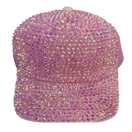 Gorra de color rosa con brillantes de 17x28x10cm