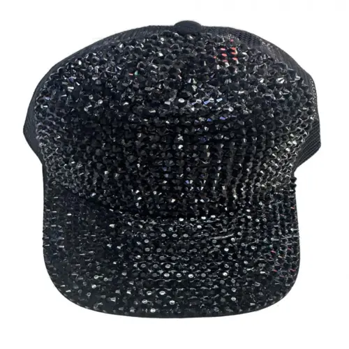 Gorra de color negro con brillantes de 17x28x10cm