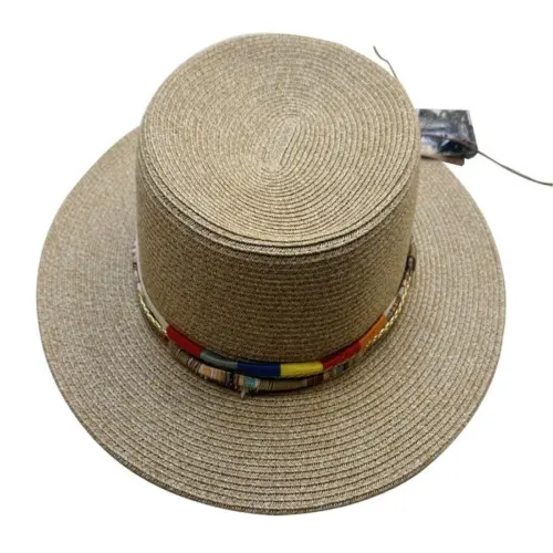 Sombrero de verano caqui de 32x33x9cm