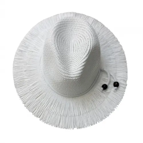 Sombrero de verano blanco de 34x36x11cm