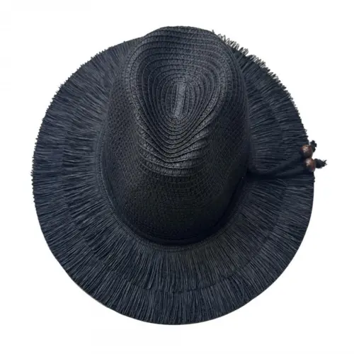 Sombrero de verano negro de 34x36x11cm