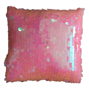 Cojín de lentejuelas rosa de 40x40cm