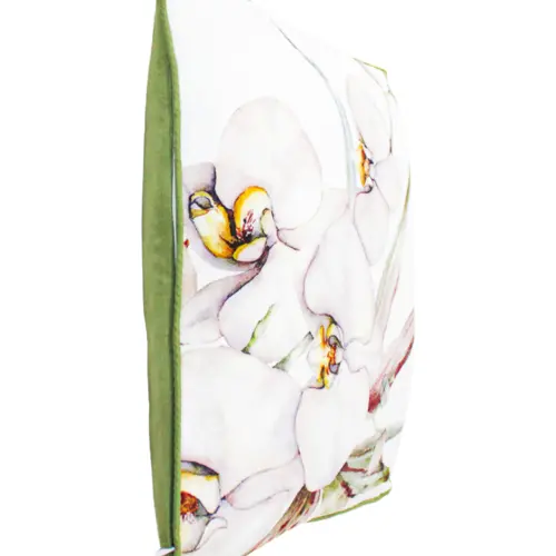 Cojín de terciopelo con flores lilas de 45X45cm 100% Polyester