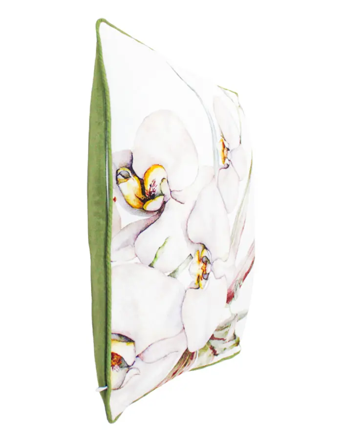 Cojín de terciopelo con flores lilas de 45X45cm 100% Polyester - Image 2