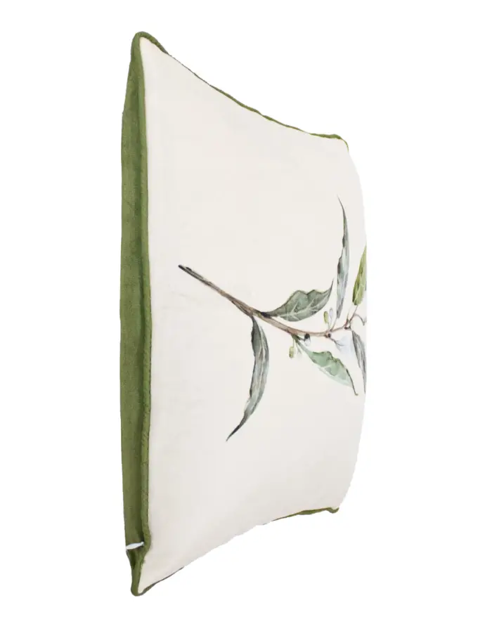 Cojín de terciopelo con rama con hojas de 45X45cm 100% Polyester - Image 2
