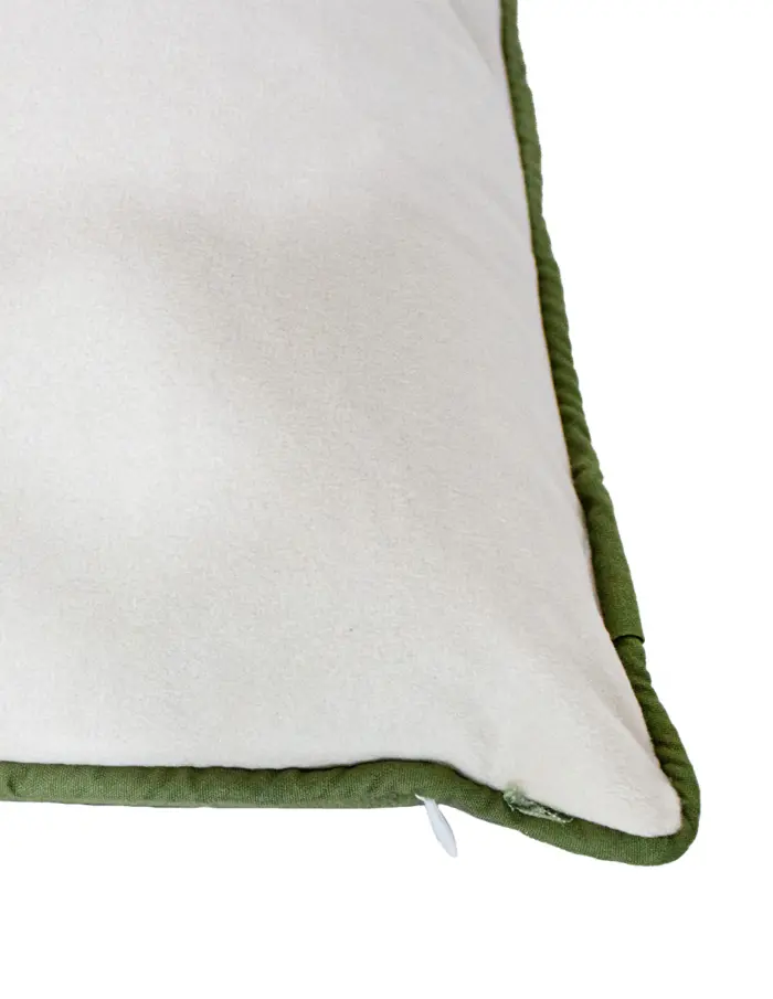 Cojín de terciopelo con rama con hojas de 45X45cm 100% Polyester - Image 3