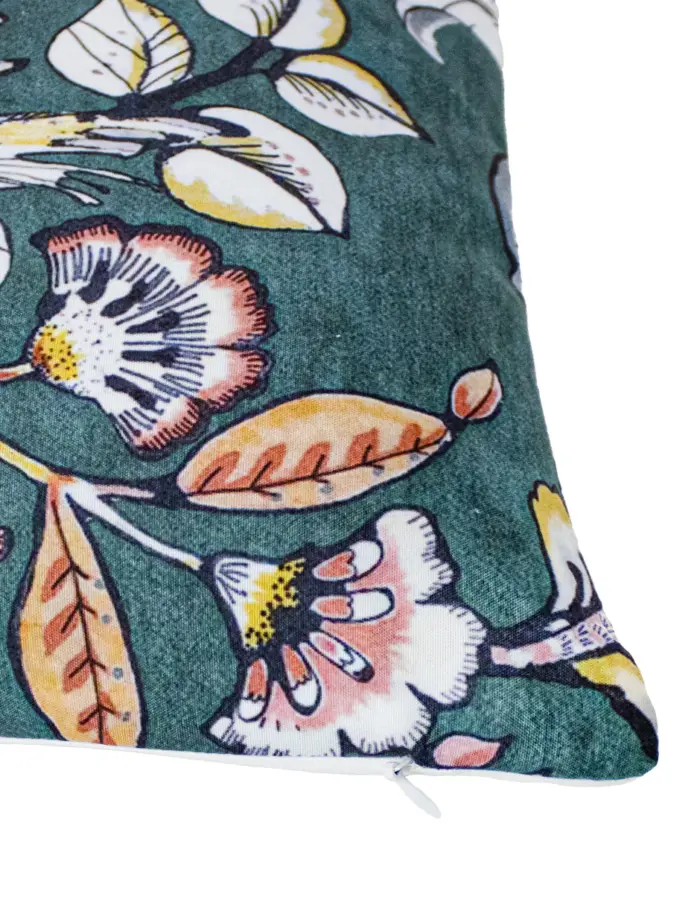 Cojín estampado con verde con hojas de colores de 45X45cm 100% Polyester - Image 3
