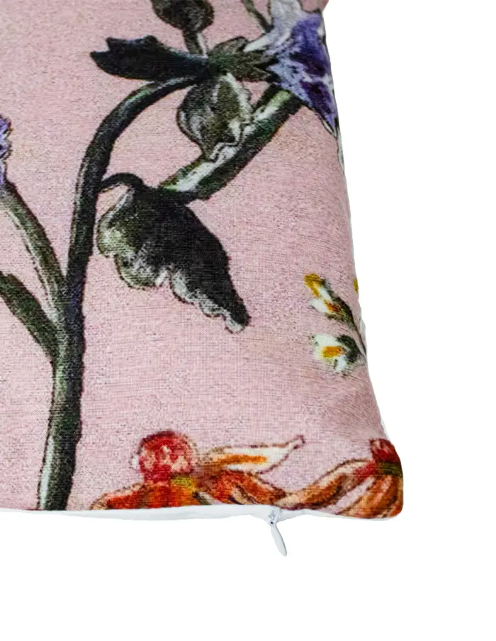Cojín estampado rosa con flores de 45X45cm 100% Polyester - Image 3