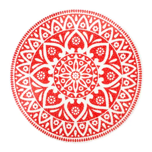 Mantel individual rojo diseño mandalas de 37cm