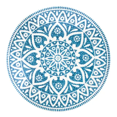 Mantel individual azul diseño flor de 37cm