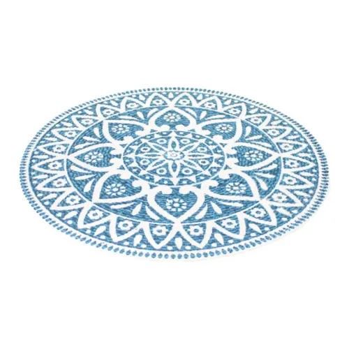 Mantel individual azul diseño flor de 37cm