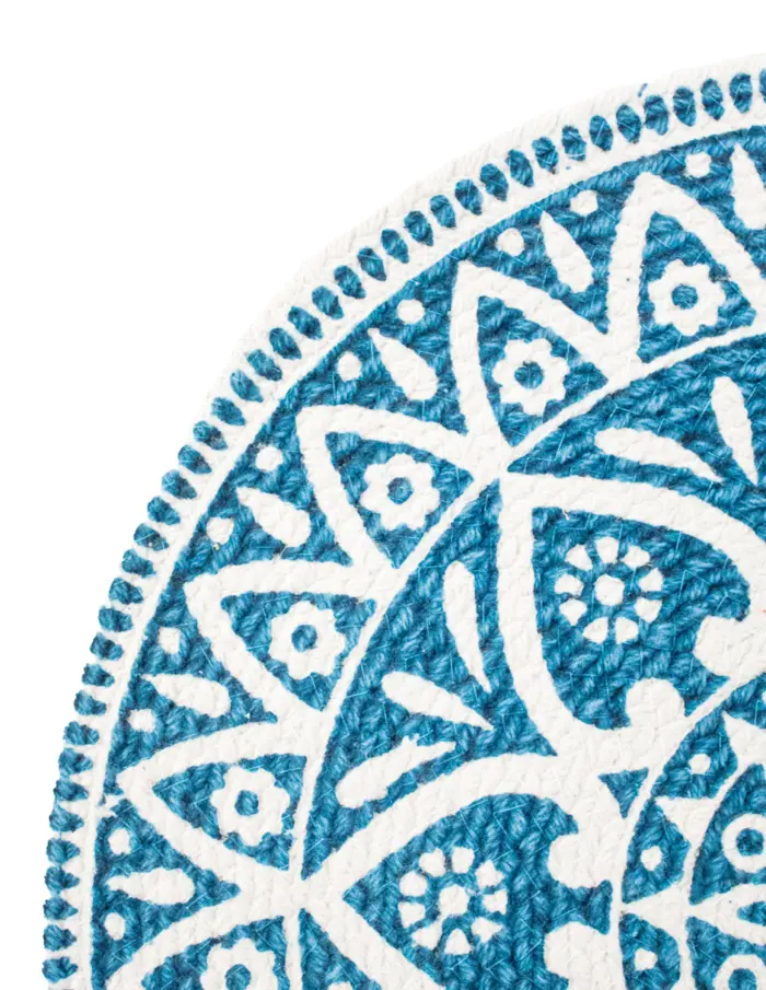 Mantel individual azul diseño flor de 37cm - Image 3