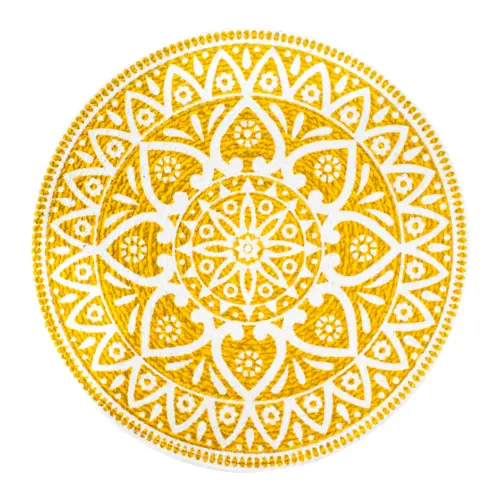 Mantel individual amarillo diseño mandalas de 37cm
