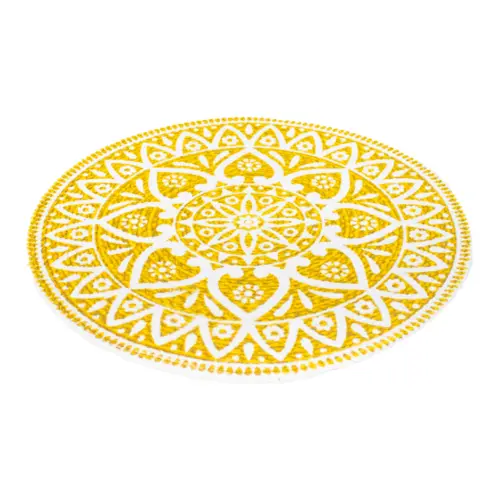 Mantel individual amarillo diseño mandalas de 37cm