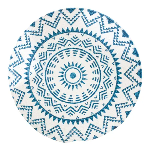 Mantel individual azul con blanco diseño mandalas de 37cm