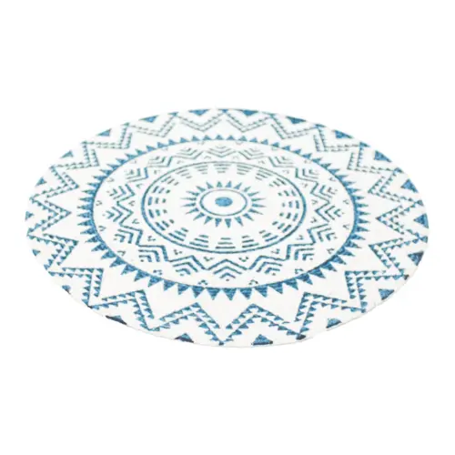 Mantel individual azul con blanco diseño mandalas de 37cm